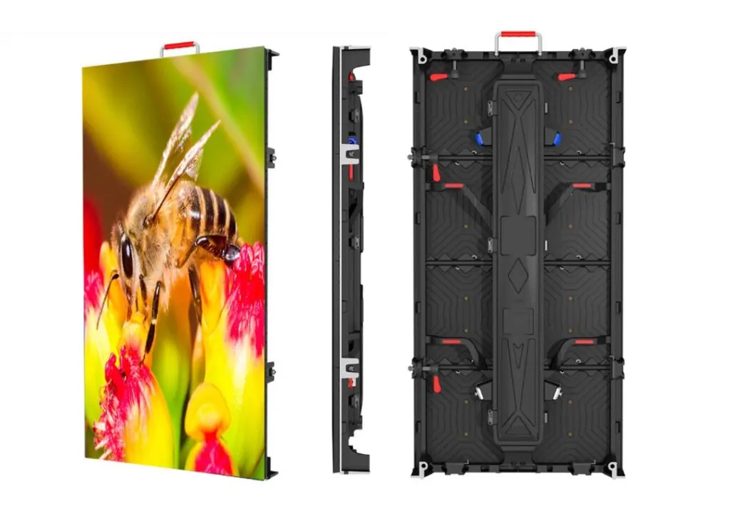Dalle LED modulaire vue de face, de profil et de dos